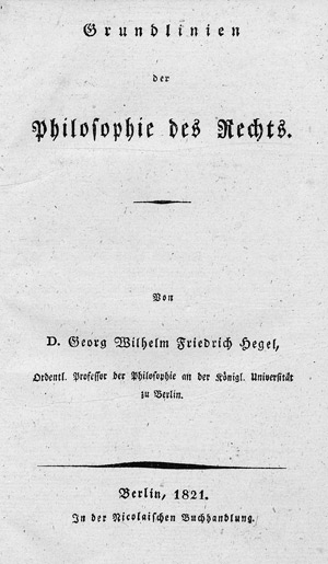 Lot 1758, Auction  110, Hegel, Georg Wilhelm Friedrich, Grundlinien der Philosophie des Rechts