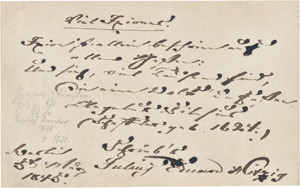 Lot 2185, Auction  110, Hitzig, Julius Eduard, Albumblatt 1845