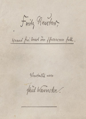 Lot 2301, Auction  110, Warncke, Paul, Manuskript: Fritz Reuter