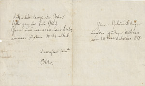 Lot 2378, Auction  110, Bismarck, Bernhard und Otto von, Kinder-Gedicht 1818 für ihre Mutter