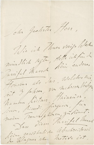 Lot 2513, Auction  110, Liszt, Franz, Brief 1882