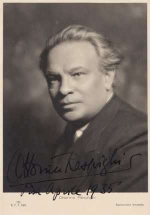 Lot 2535, Auction  110, Respighi, Ottorino, Signierte Porträtfoto-Postkarte 1935
