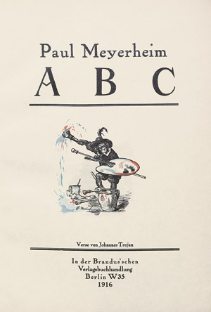 Lot 3401, Auction  110, Meyerheim, Paul Friedrich, ABC. Siebenundzwanzig aquarellirte Original-Zeichnungen