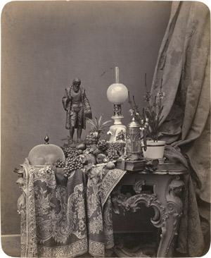 Lot 4081, Auction  110, Küss, Ferdinand, Still life with statuette, fruit and various objects