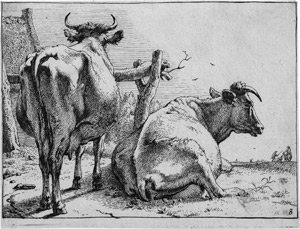 Lot 5178, Auction  110, Potter, Paulus, Folge mit verschiedenen Ochsen und Kühen