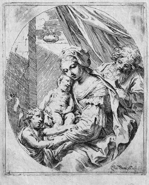 Lot 5227, Auction  110, Sirani, Elisabetta, Die Heilige Familie mit dem Johannesknaben