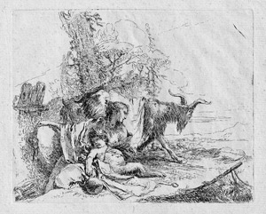 Lot 5322, Auction  110, Tiepolo, Giovanni Battista, Ninfa con piccolo satiro e due capre