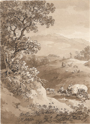 Lot 5333, Auction  110, Zingg, Adrian, Sächsische Landschaft mit Pferdewagen