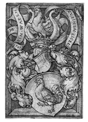 Lot 5431, Auction  110, Beham, Hans Sebald, Das Wappen mit dem Hahn