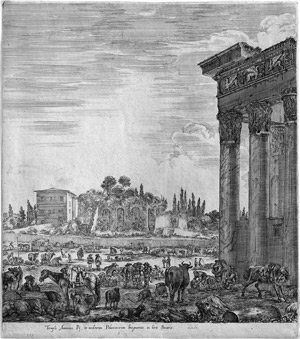 Lot 5435, Auction  110, Bella, Stefano della, Der Tempel des Antonius auf dem Forum Romanum
