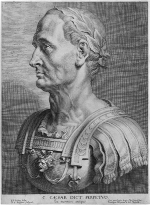 Lot 5443, Auction  110, Bolswert, Boetius Adams, "C. Caesar Dict. Perpetuo": Die Büste des Kaisers Caesar.