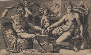 Lot 5504a, Auction  110, Ghisi, Giorgio, Venus in der Schmiede des Vulkan