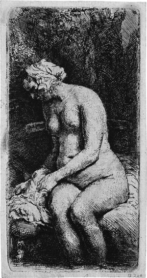 Lot 5625, Auction  110, Rembrandt Harmensz. van Rijn, Sitzende Frau mit den Füßen im Wasser