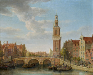 Lot 6060, Auction  110, Niederländisch, um 1800. Amsterdam: Blick auf den Jan Roodenpoortstoren an der Single Gracht