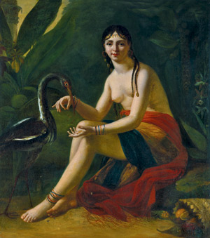 Lot 6072, Auction  110, Französisch, um 1810. Indianerin mit  in einer südamerikanischeen Landschaft