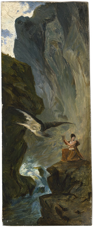 Lot 6076, Auction  110, Kanoldt, Edmund Friedrich, Adler in einer Felsschlucht; Psyche mit dem Adler des Jupiter...