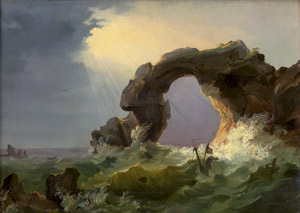 Lot 6114, Auction  110, Deutsch, um 1840. Sturm beim Arco di Miseno bei Miliscola