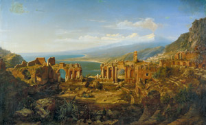 Lot 6120, Auction  110, Seiffert, Carl, Blick über die Ruinen des Amphitheaters von Taormina auf Sizilien auf den Ätna