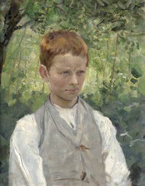 Lot 6200, Auction  110, Deutsch, um 1900. Bildnis eines rothaarigen Jungen in einem sommerlichen Garten