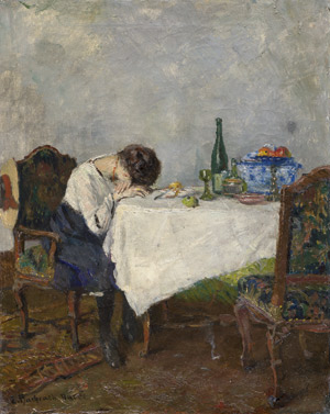 Lot 6223, Auction  110, Bachrach-Barée, Emanuel, Nach dem Mahl: Junge Frau schlafend am Tisch