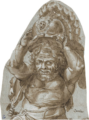 Lot 6402, Auction  110, Salviati, Francesco - zugeschrieben, Bärtiger Krieger, seinen Helm aufsetzend