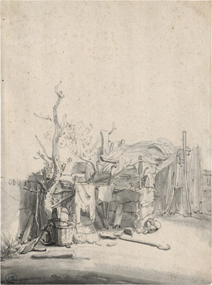 Lot 6448, Auction  110, Murant, Emanuel, Ein Hof mit einer verfallenen Hütte