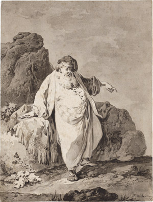 Lot 6497, Auction  110, Wocher, Tiberius Dominikus, Felsige Landschaft mit Orientalen