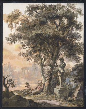 Lot 6501, Auction  110, Dunker, Balthasar Anton, Arkadische Landschaft mit Satyrn bei einer Pansherme