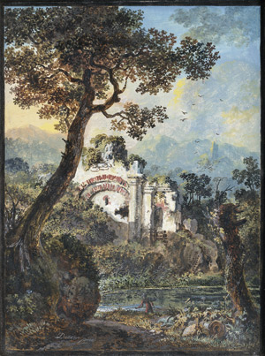 Lot 6502, Auction  110, Dunker, Balthasar Anton, Landschaft mit Ruinen und Teich