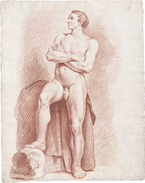 Lot 6536, Auction  110, Chodowiecki, Daniel Nikolaus, Studie eines männlichen Aktes, die Arme über der Brust verschränkt