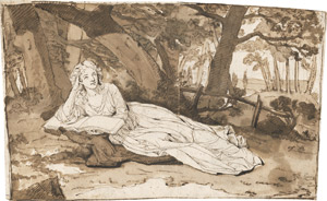 Lot 6567, Auction  110, Englisch, Um 1800. Junge liegende Frau in einer Landschaft