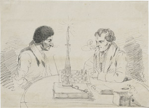 Lot 6614, Auction  110, Grimm, Ludwig Emil, Zwei Herren beim Schachspiel bei Kerzenschein