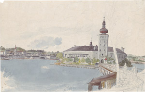 Lot 6637, Auction  110, Meyer, Johann Jakob, Seeschloss Ort im Traunsee bei Gmunden
