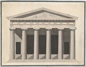Lot 6640, Auction  110, Schleich, F. v., 1828. Architekturzeichnung eines dorischen Tempels.