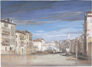 Lot 6674, Auction  110, Italienisch, 19. Jh. . Blick auf den Canal Grande mit der Rialtobrücke