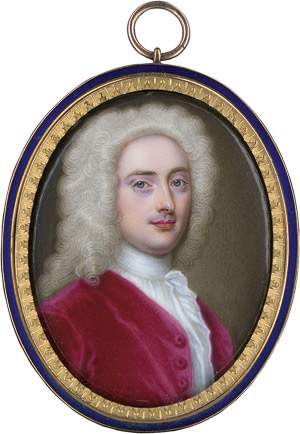 Lot 6825, Auction  110, Zincke, Christian Friedrich, Bildnis eines Herrn in roter Samtjacke und weißer Perücke