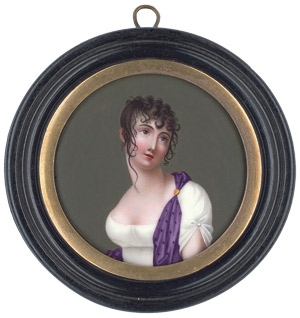 Lot 6831, Auction  110, Genfer Schule, um 1800/1805. Junge Frau im weißen Empirekleid