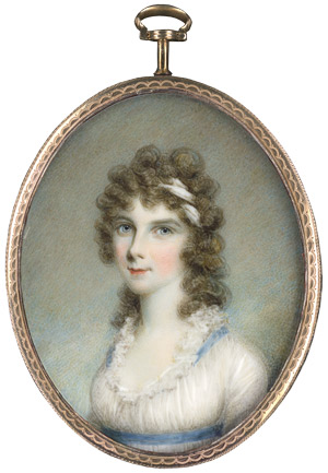Lot 6847, Auction  110, Shelley, Samuel, Dame mit gelocktem langen Haar mit weißem Haarband