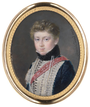 Lot 6887, Auction  110, Liénard, Jean Auguste Edouard, Bildnis eines jungen Offiziers aus dem Husaren-Regiment "Prinz Johann"