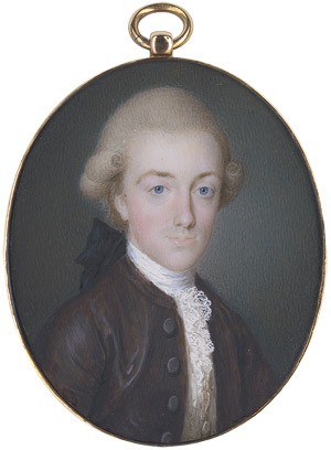 Lot 6917, Auction  110, Neapolitanisch, um 1775/1780. Bildnis eines jungen Herrn im auberginefarbenem Rock