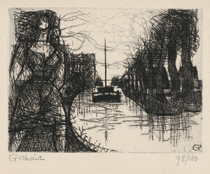 Lot 7137, Auction  110, Gromaire, Marcel, Frau am Kanal; Drei Personen auf einer Bank