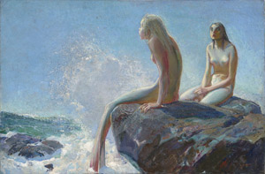 Lot 7223, Auction  110, Liebenauer, Ernst, Zwei Meerjungfrauen auf einem Felsen