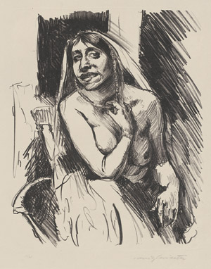 Lot 8100, Auction  110, Corinth, Lovis, Weiblicher Akt im Lehnsessel mit dunklem Hintergrund