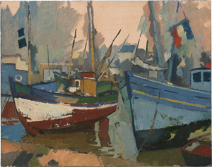 Lot 8288, Auction  110, Reichardt, Kurt, Skizze von Booten in der Bretagne