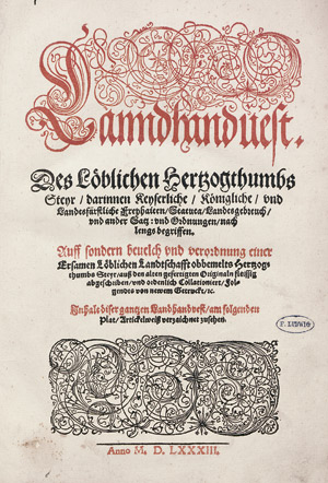 Lot 664, Auction  111, Steiermark, Sammelband mit 4 juristischen Schriften zum Landrecht