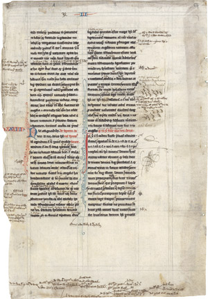 Lot 1009, Auction  111, Septem Dona Spiritus Sancti, 2 Blätter mit Fragmenten aus einer hochmittelalterlichen Handschrift. 