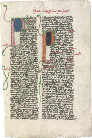 Lot 1015, Auction  111, Epistola secunda ad Thessalonicenses, Lateinische Handschrift in schwarzbrauner Tinte auf Papier