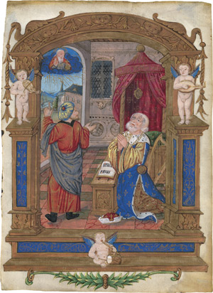 Lot 1022, Auction  111, König David, Soli deo gloria. Miniatur eines handschriftlichen Stundenbuchs in Gold und Farben