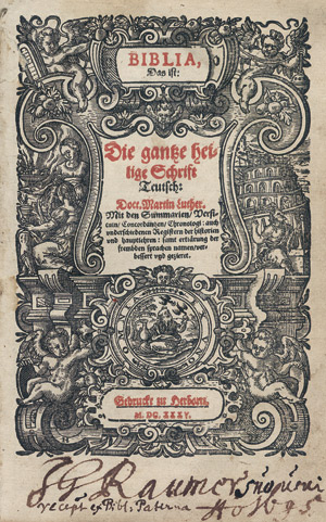 Lot 1111, Auction  111, Biblia, Das ist die gantze heilige Schrift Teutsch, Herborn 1635 (Familienbibel derer von Raumer)