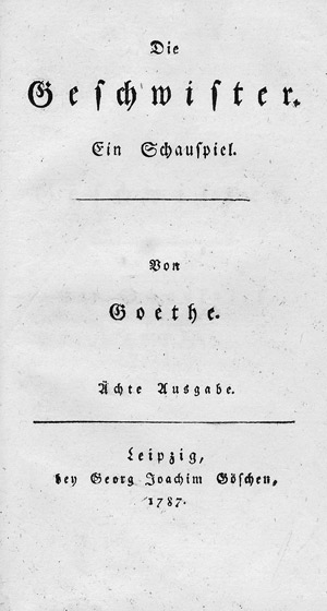 Lot 1676, Auction  111, Goethe, Johann Wolfgang von, Die Geschwister